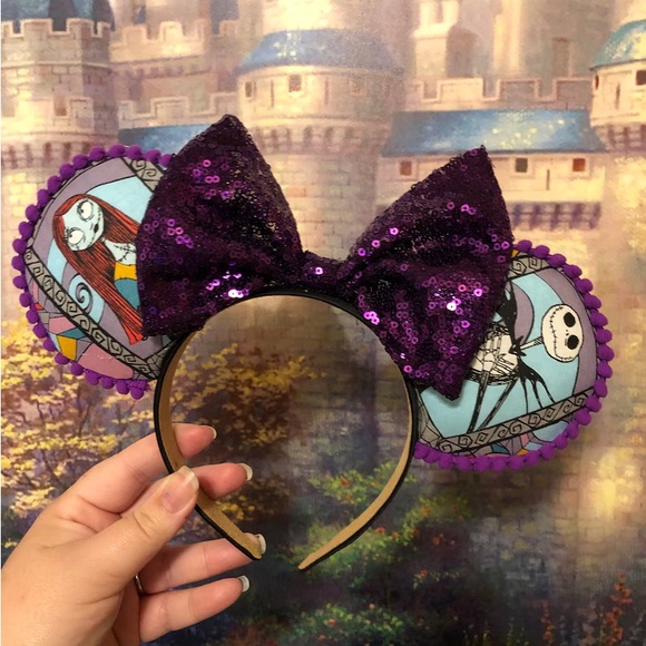 Nightmare Before Christmas Inspired Mouse Ears – Handmade - Picture 1 of 4